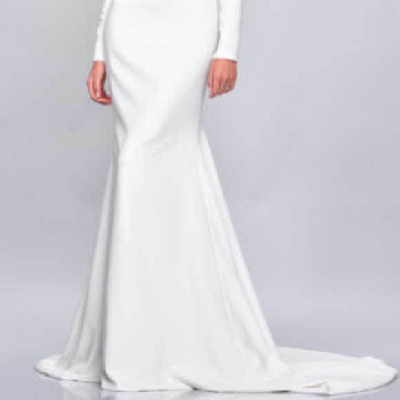 Theia Flora Wedding Dress (long sleeve, sheath) - Picture 9 of 11